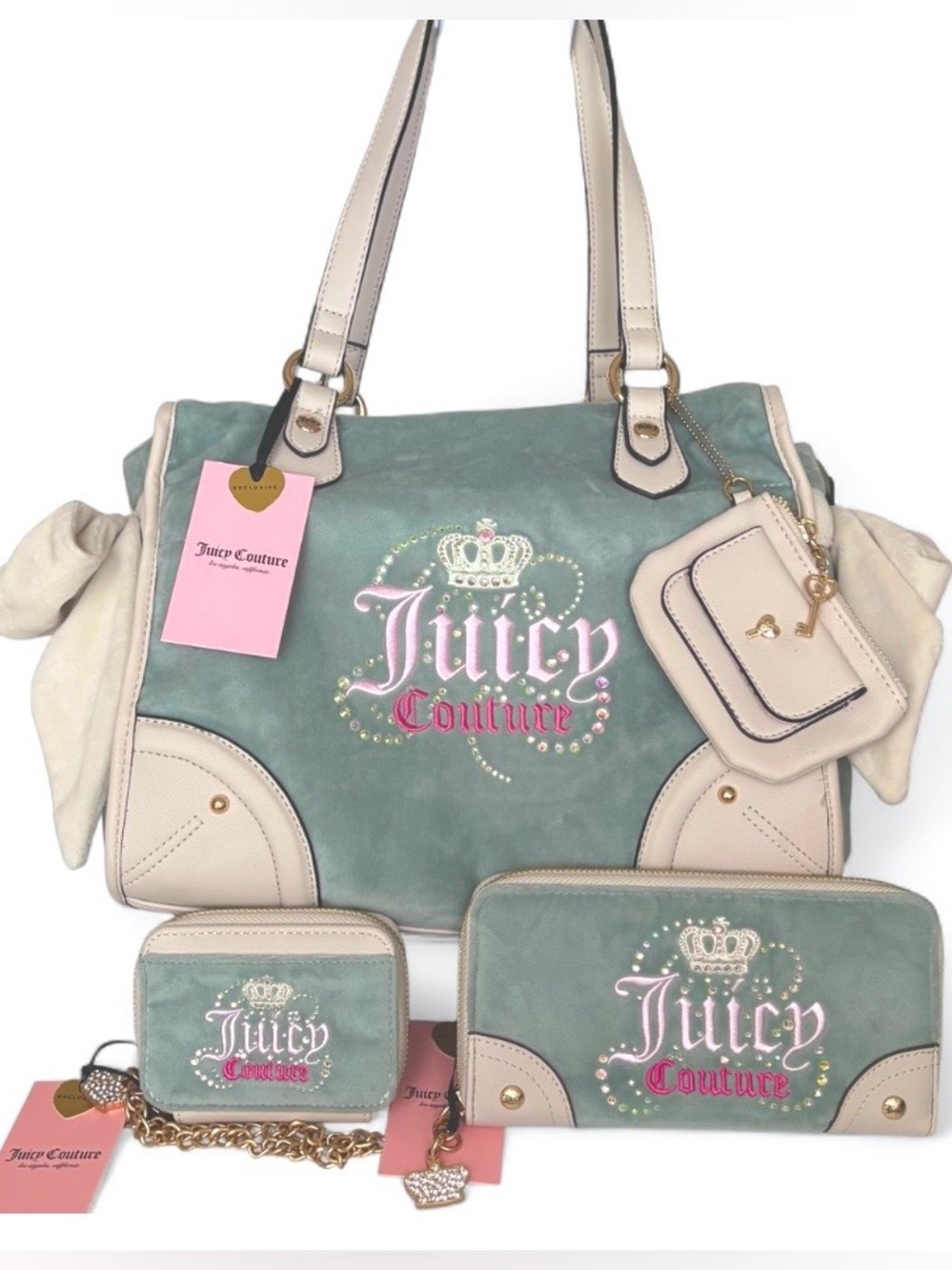 Juicy Couture Dreamy Tote with Matching Wallets